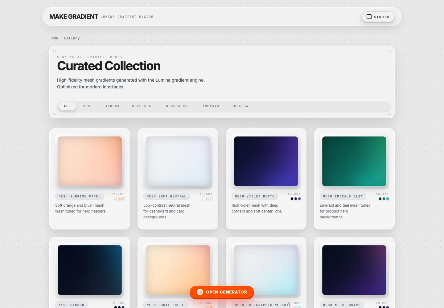 MakeGradient gallery page