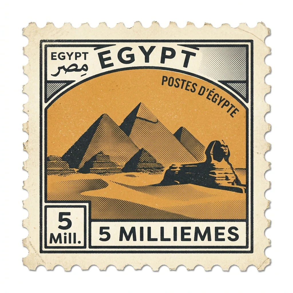 Designed market stamp of Egypt