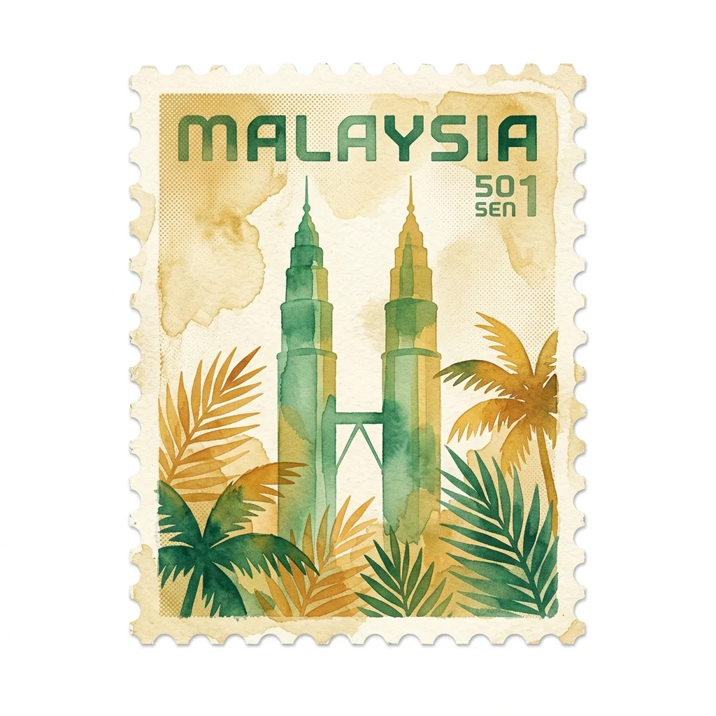 Travel stamp of Malaysia