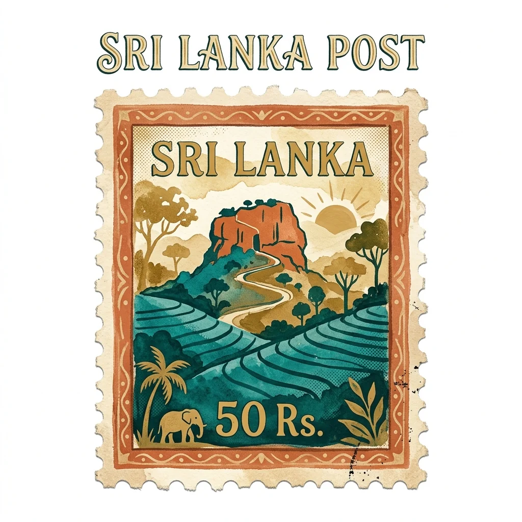 Travel stamp of Sri Lanka