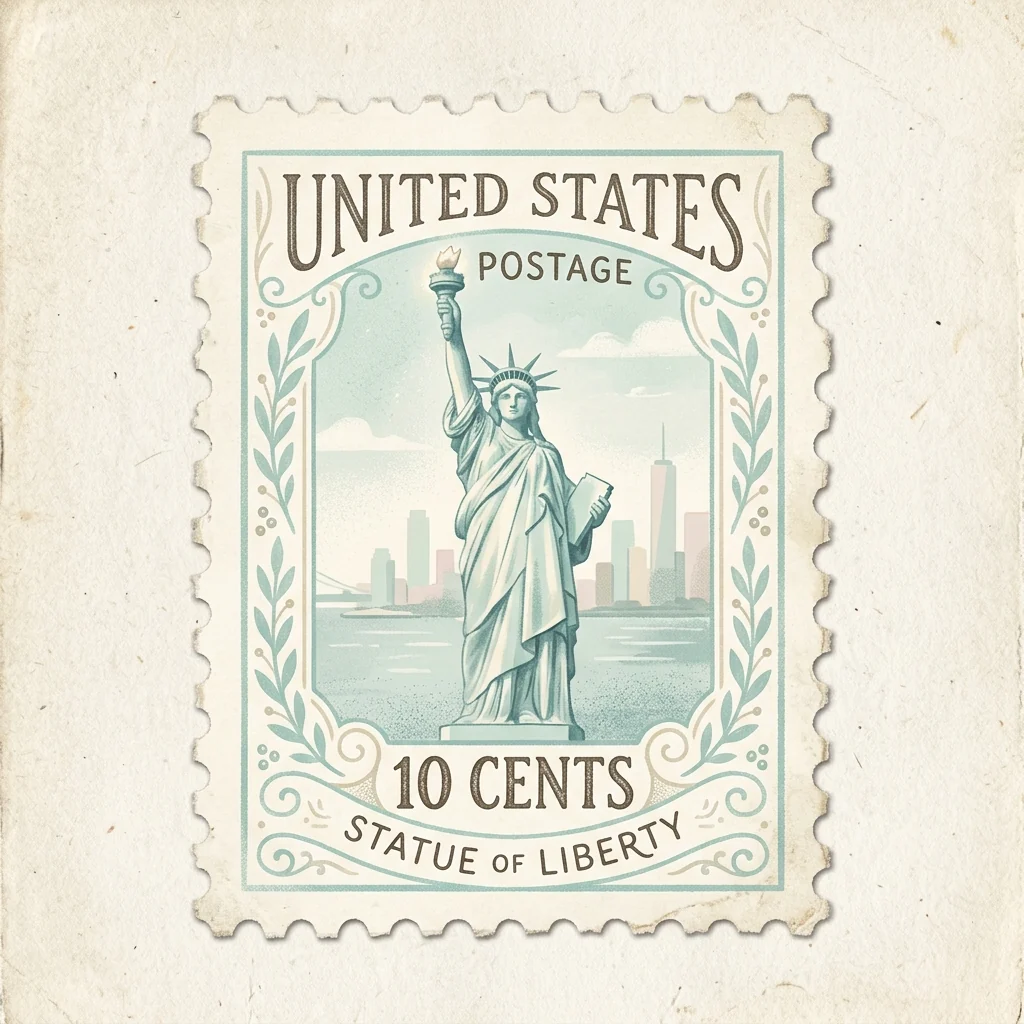 Designed market stamp of United States