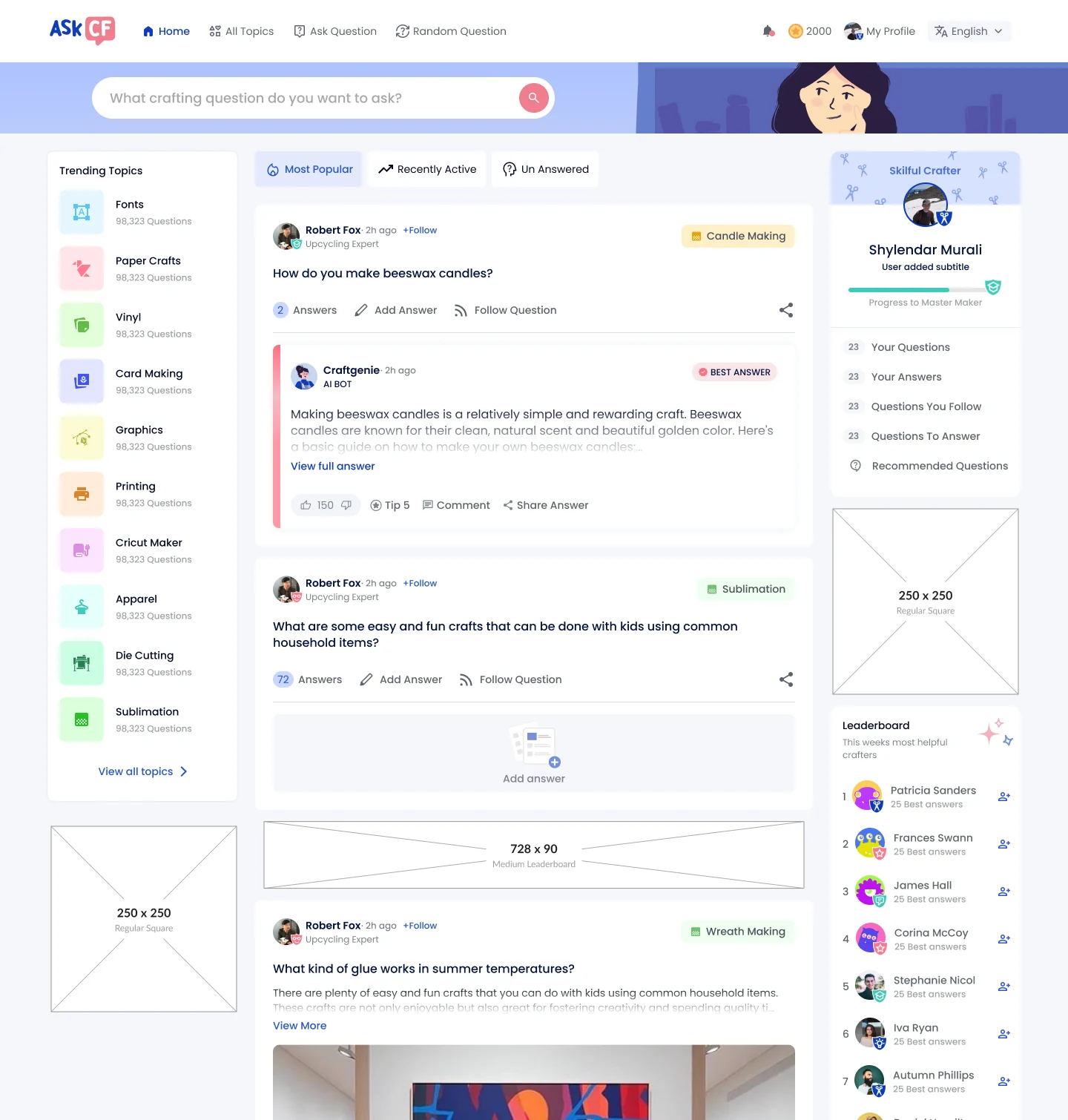 AskCF answer flow and contribution experience