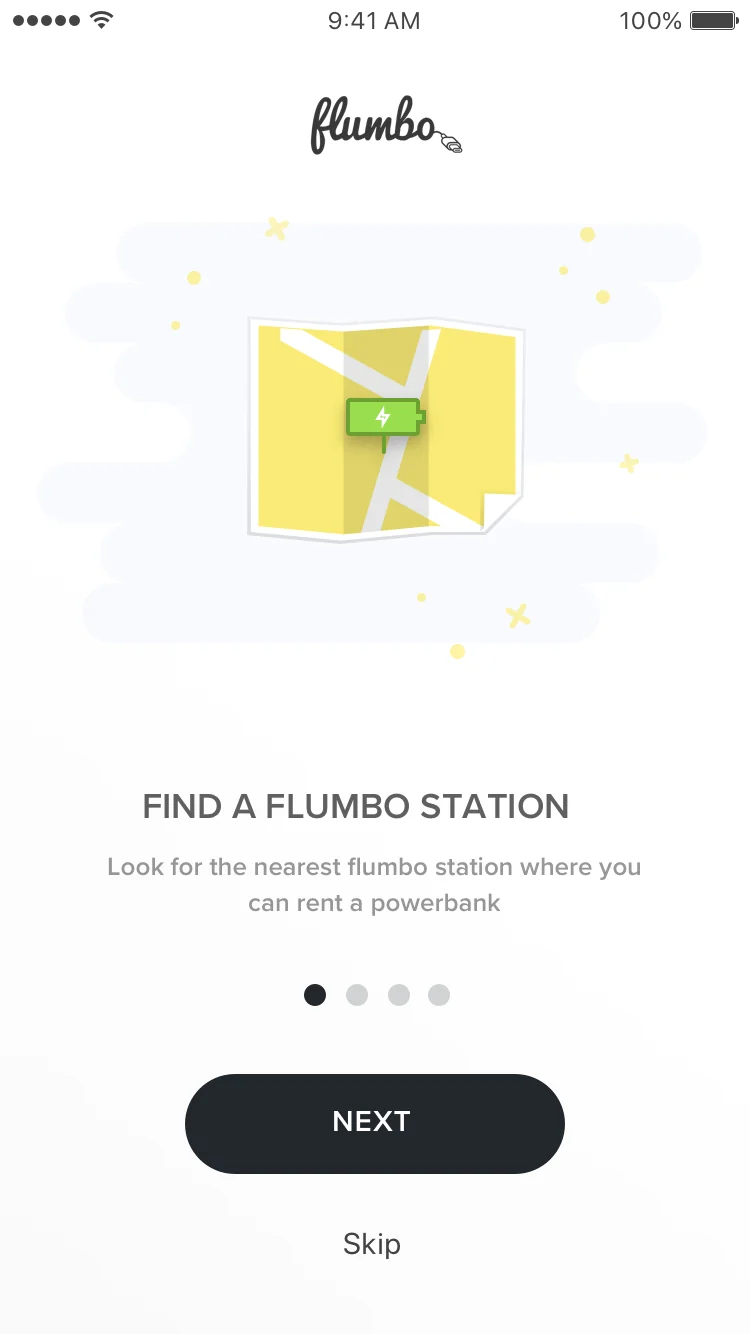 Flumbo rental flow screen