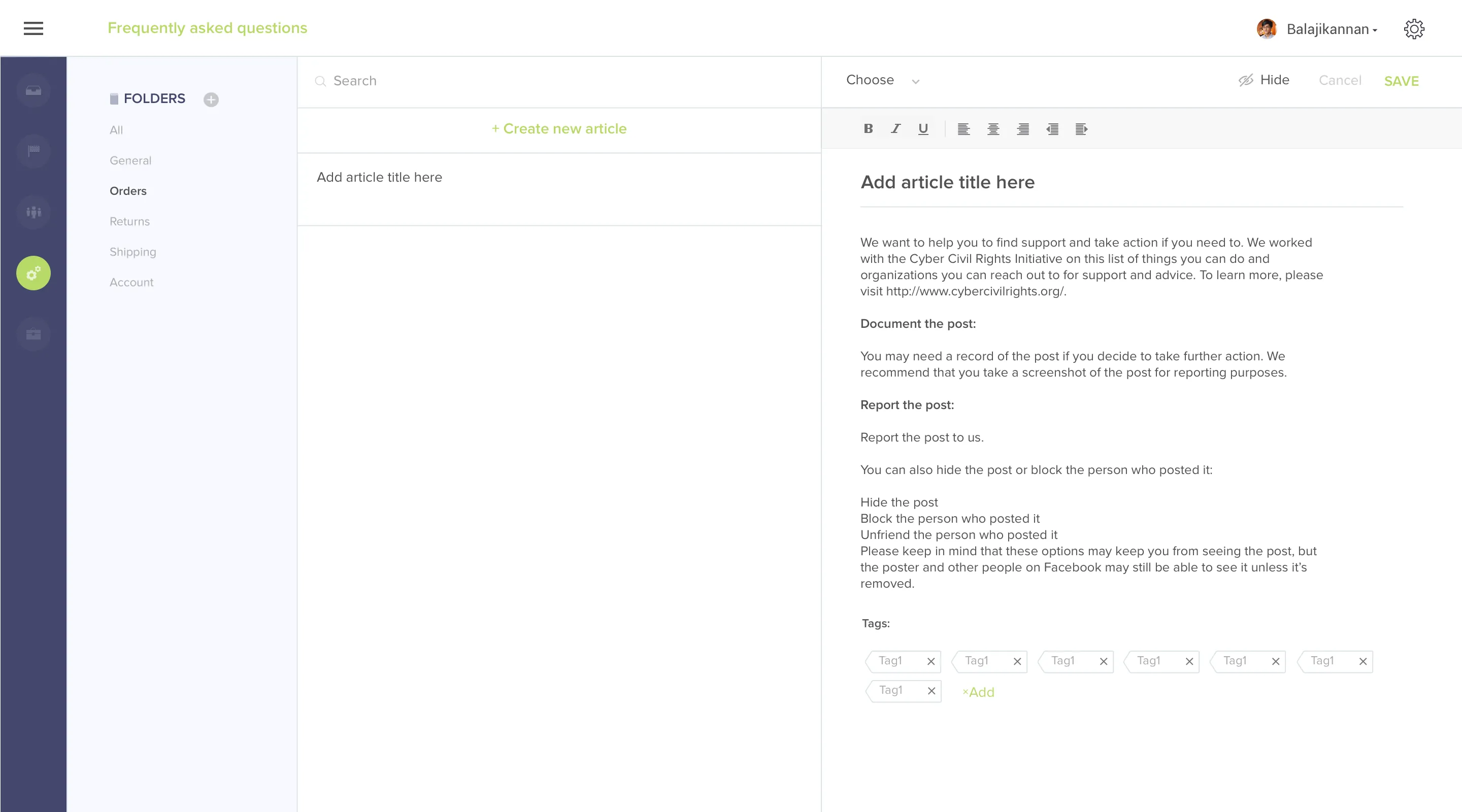 FAQ flow in the Hotline mobile SDK
