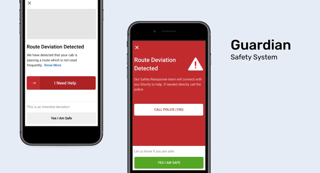 Selected product design work from Olacabs