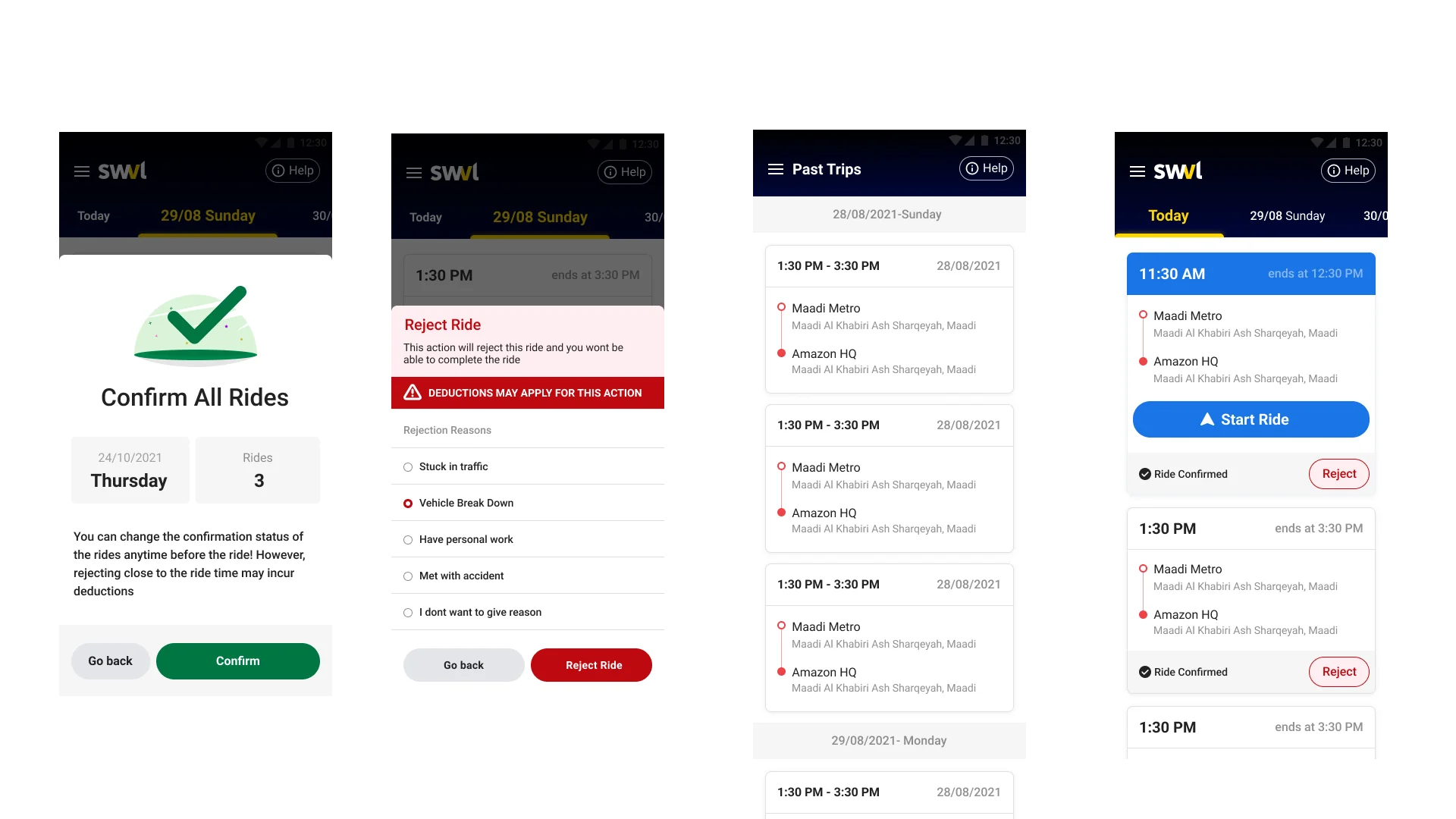 Trip detail state in upcoming trips