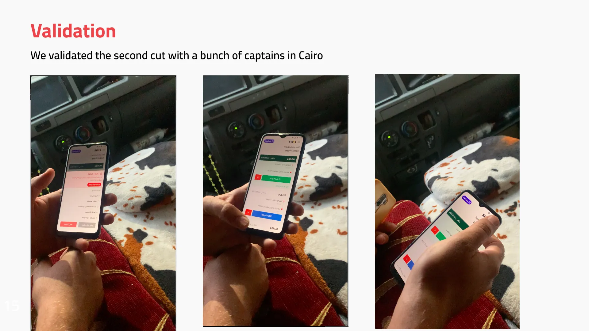 Weekly planning view for captains