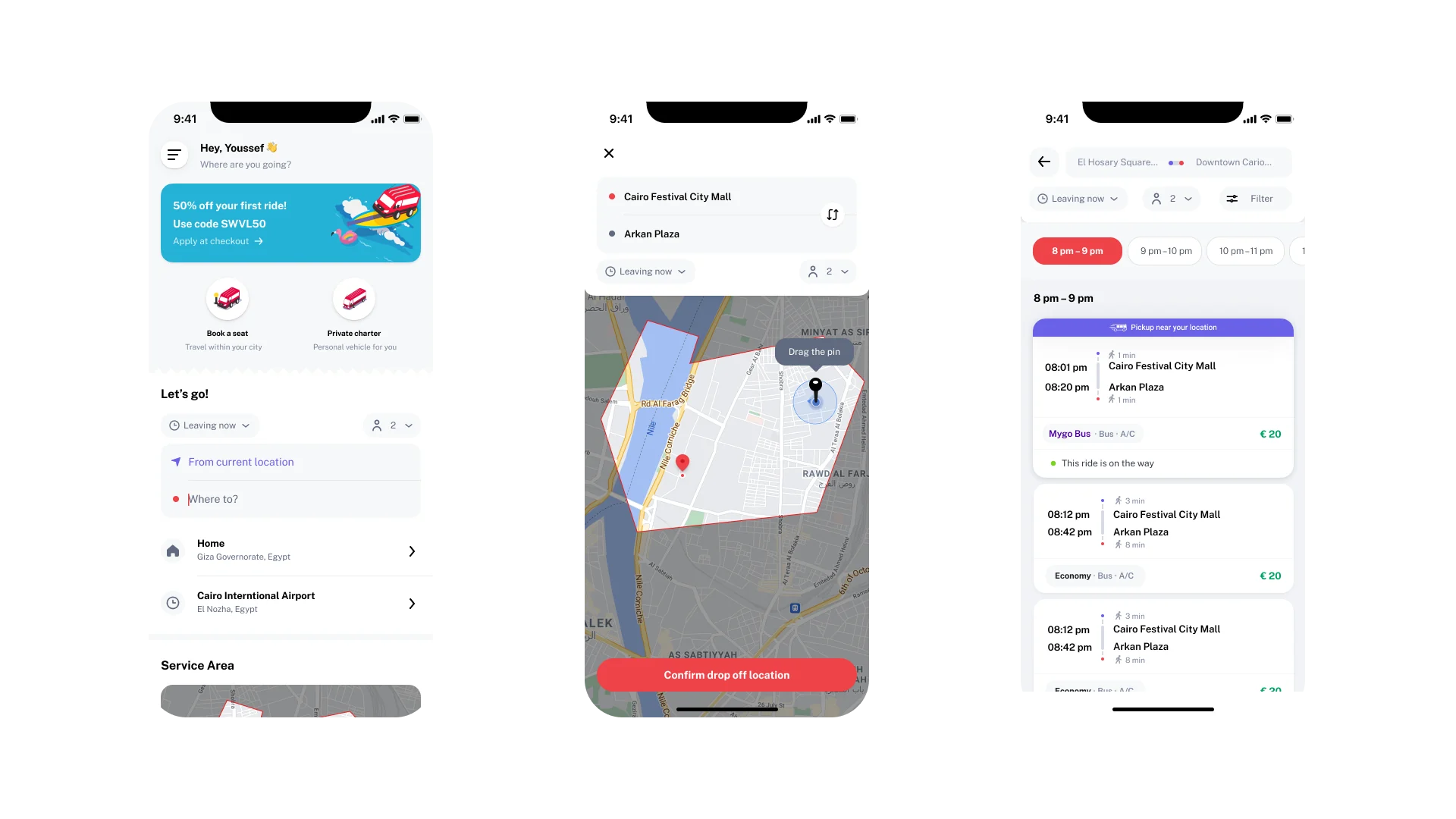 Demand-responsive transit booking flow overview