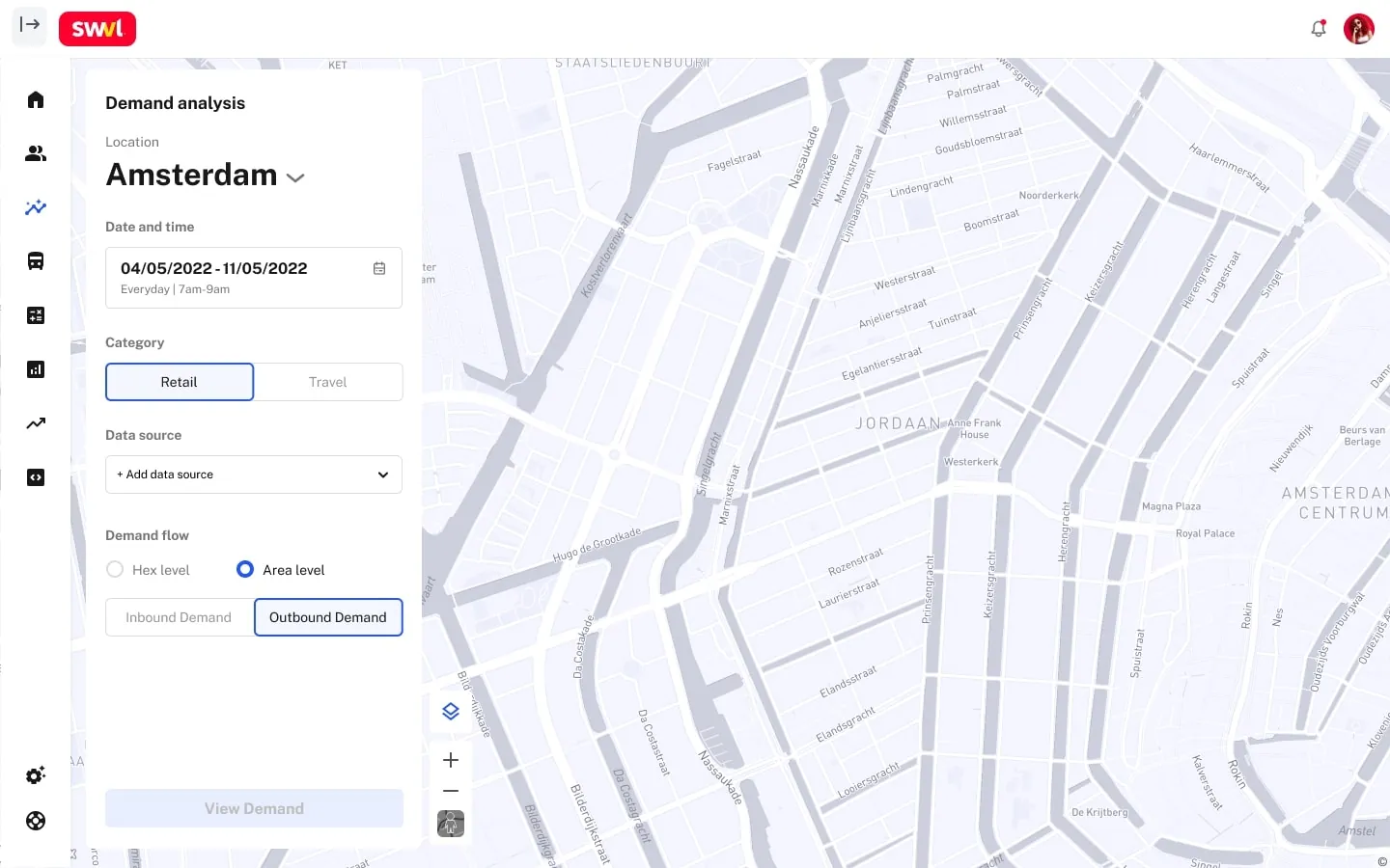 Demand-responsive transit screen
