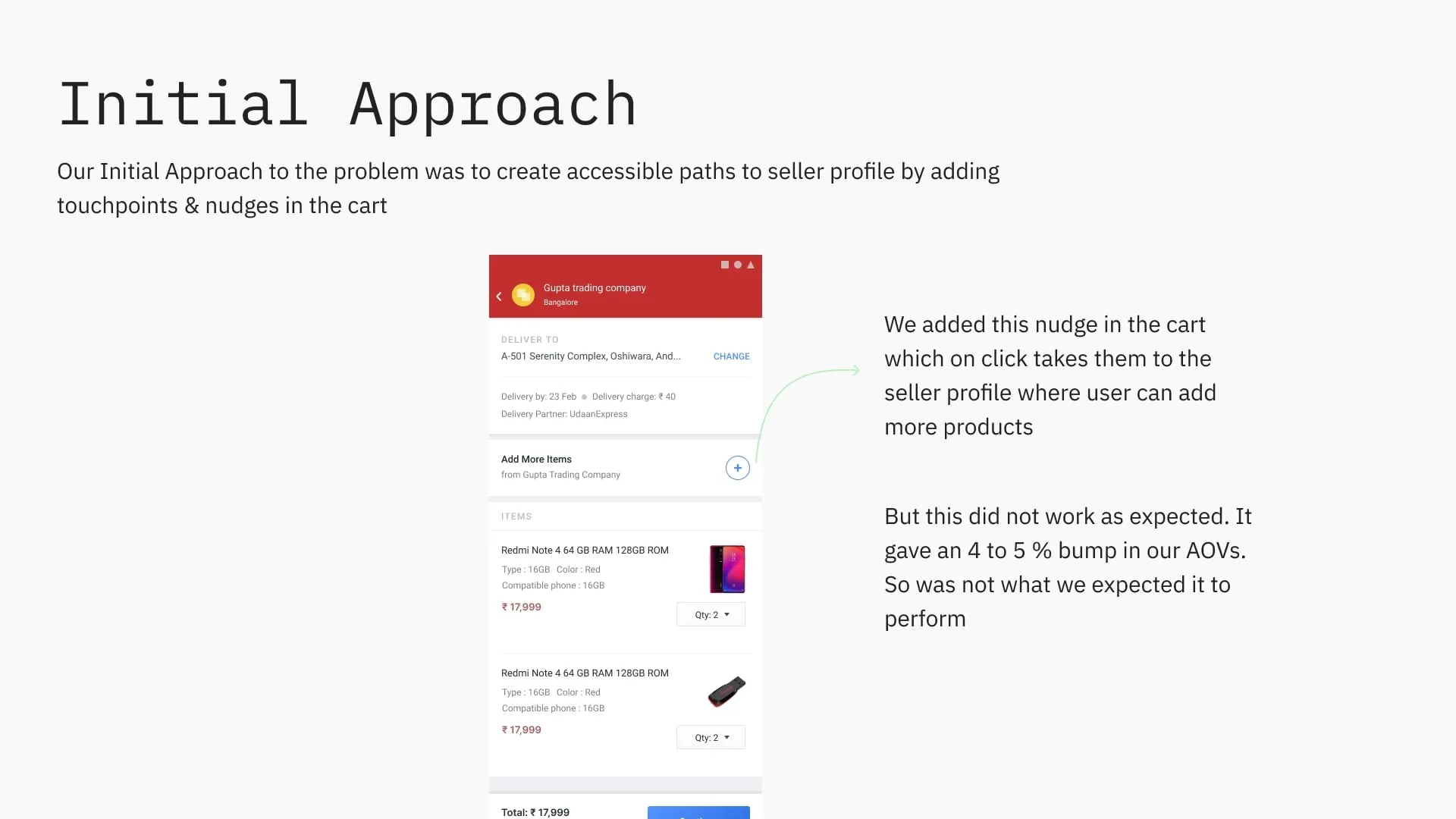 Udaan buying flow screen